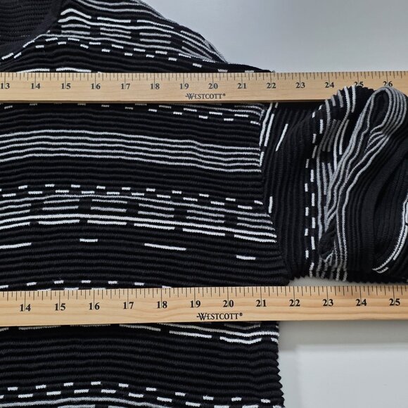 Marla Wynne Cardigan Womens L Black White 3/4 Sleeve Slouchy Cottage Lagenlook - Picture 6 of 16